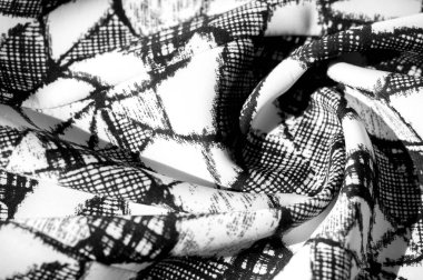 doku, arka plan, desen. siyah soyut f ile beyaz kumaş