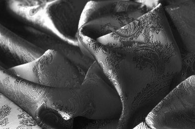 doku, arka plan, bir paisley patt ile siyah çelik gri kumaş