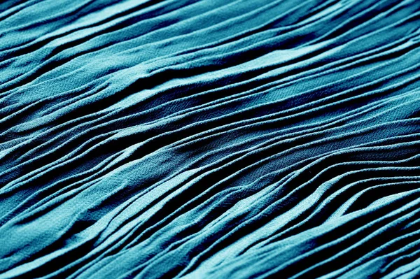 Textúra, háttér, minta, Cloth rakott kék. Fényes kivitel — Stock Fotó
