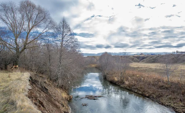 Herbst Winterlandschaft November Ende Des Monats Eine Traurige Düstere Jahreszeit — Stockfoto