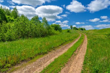 İlkbahar fotoğrafçılığı, manzara, toprak yol ya da dünyanın içinden geçtiği yol.