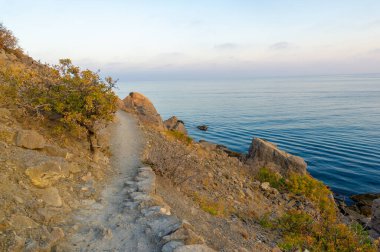 Kırım Yarımadası 'nın fotoğrafları. Golitsyn izleri Green Bay 'in güneybatı kıyısından geliyor. İzler, Çar II. Nicholas 'ın gelmesiyle Prens Golitsyn' in emriyle dikildi..