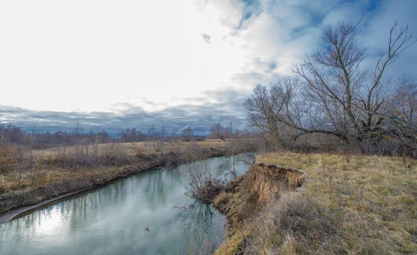 Sonbahar Kış Manzarası Kasım Sonuna Kadar Üzücü Kasvetli Bir Mevsim — Stok fotoğraf