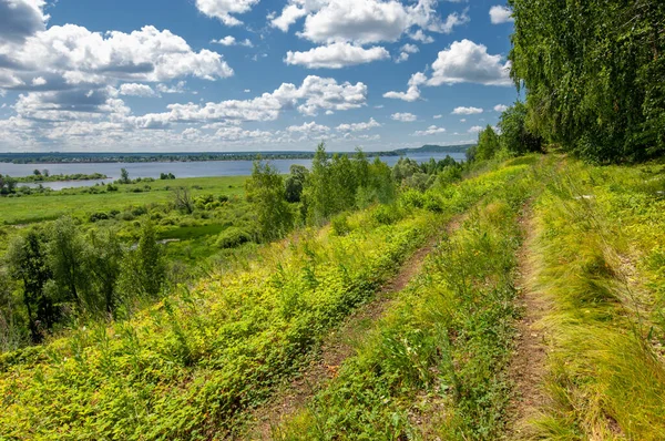 Yaz fotoğrafçılığı, su çayırları, nehir taşkın ovaları, dağdan çekilmiş fotoğraflar. Nehrin kenarında yemyeşil çimenler, çam, huş ağacı, fındık ağacı yetişir. sıcak yaz günleri
