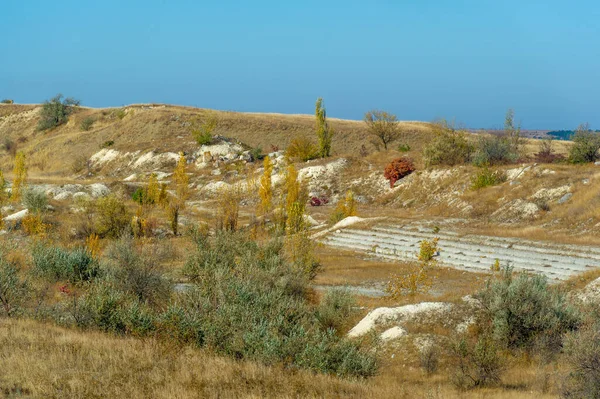 Φωτογραφίες Από Την Κριμαϊκή Φθινοπωρινή Χερσόνησο Kaya Λευκός Βράχος Περιοχή — Φωτογραφία Αρχείου