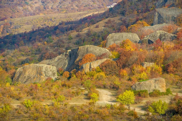 Herbstfotos Von Der Halbinsel Krim Nebel Vom Berg Demerdzhi Verdunstung — Stockfoto