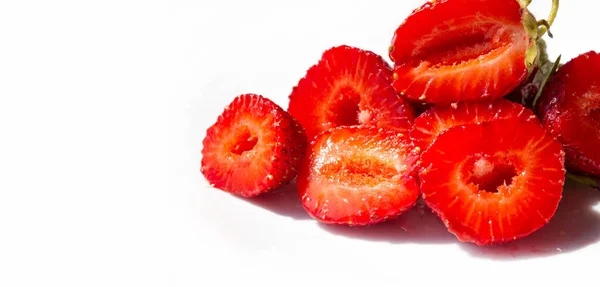 Fresa Una Fruta Roja Suave Dulce Con Una Superficie Plateada — Foto de Stock