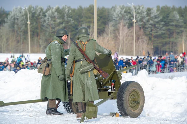 Vinterlandskap Återuppbyggnad Militära Operationer Det Stora Patriotiska Kriget Med Fascistiska — Stockfoto