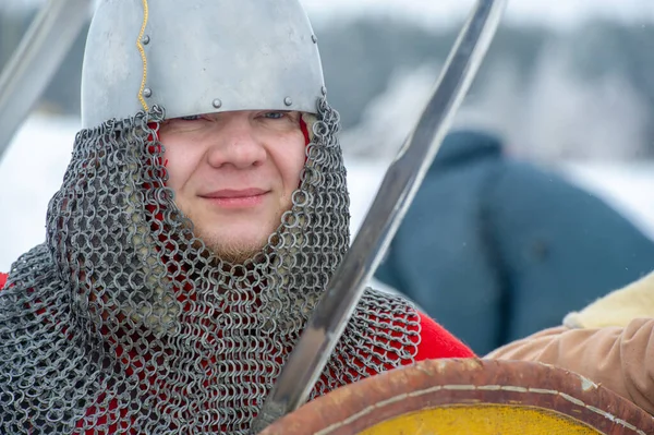 Winterlandschap Wederopbouw Van Militaire Operaties Van Grote Patriottische Oorlog Met — Stockfoto