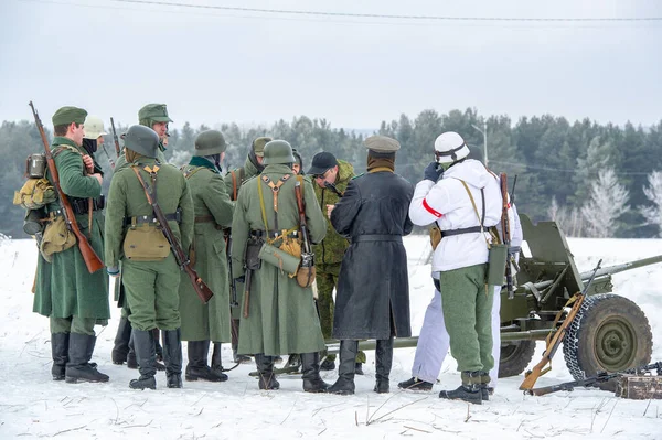 Winterlandschap Wederopbouw Van Militaire Operaties Van Grote Patriottische Oorlog Met — Stockfoto
