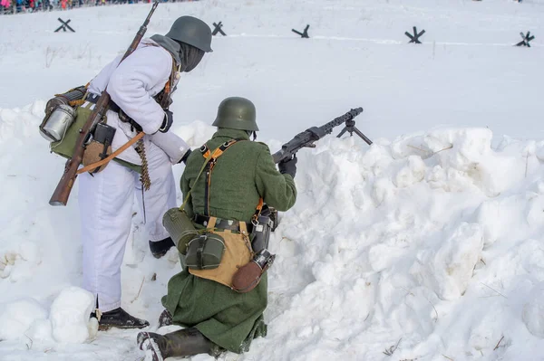 Paysage Hivernal Reconstruction Des Opérations Militaires Grande Guerre Patriotique Avec — Photo