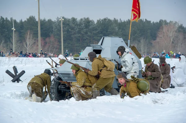 Paisagem Inverno Reconstrução Operações Militares Grande Guerra Patriótica Com Invasores — Fotografia de Stock