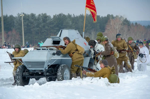 Paisagem Inverno Reconstrução Operações Militares Grande Guerra Patriótica Com Invasores — Fotografia de Stock