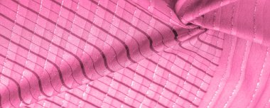 Tasarım arka plan dokusu, lurex çizgili kırmızı ipek kumaş, taze ve rahat bir stil için mükemmel..