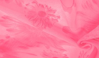 Arka plan dokusu, kırmızı ipek kumaş boyalı çayır çiçekleri, kumaş, tipik dokuma ya da örgü iplikleriyle üretilen kumaş.