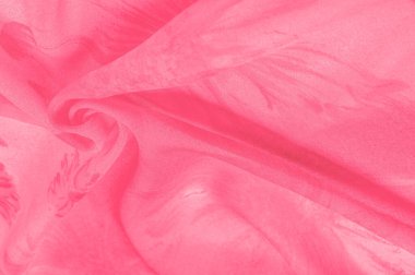 Arka plan dokusu, kırmızı ipek kumaş boyalı çayır çiçekleri, kumaş, tipik dokuma ya da örgü iplikleriyle üretilen kumaş.