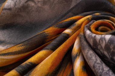 Doku, arkaplan, desen, ipek kumaş, Afrika temalı baskı, vahşi bir hayvanın teni.