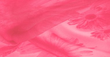 Arka plan dokusu, kırmızı ipek kumaş boyalı çayır çiçekleri, kumaş, tipik dokuma ya da örgü iplikleriyle üretilen kumaş.