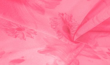 Arka plan dokusu, kırmızı ipek kumaş boyalı çayır çiçekleri, kumaş, tipik dokuma ya da örgü iplikleriyle üretilen kumaş.