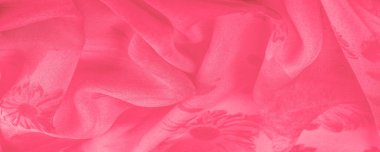 Arka plan dokusu, kırmızı ipek kumaş boyalı çayır çiçekleri, kumaş, tipik dokuma ya da örgü iplikleriyle üretilen kumaş.