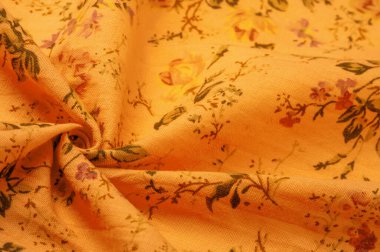 Doku, arkaplan, desen, çiçek desenli pembe pamuk kumaş