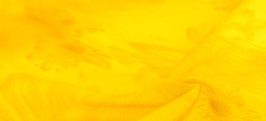 Arkaplan dokusu, sarı ipek kumaş boyalı çayır çiçekleri, spektrumda yeşil ve turuncu arasında renkler, ana çıkarıcı renk, olgun limon ya da yumurta sarısı gibi boyanmış..