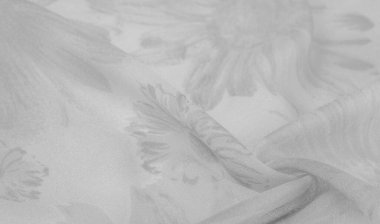 Arkaplan dokusu, beyaz ipek kumaş boyalı çayır çiçekleri