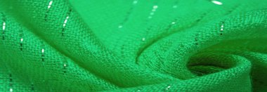 Doku, arkaplan, desen, yeşil zümrüt payetli kumaş, beyaz çizgili şerit, tasarımcı kumaşı.