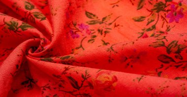 Doku, arkaplan, desen, çiçek desenli pembe pamuk kumaş