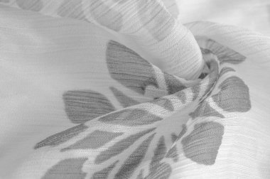 Doku, arka plan, desen, hisler, beyaz çiçekler. Foulard, ipekten ya da ipekten ya da pamuktan yapılmış hafif bir kumaştır.. 