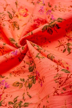 Doku, arkaplan, desen, çiçek desenli pembe pamuk kumaş
