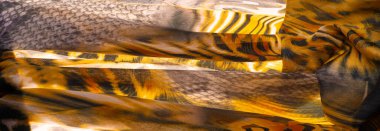 Doku, arkaplan, desen, ipek kumaş, Afrika temalı baskı, vahşi bir hayvanın teni.