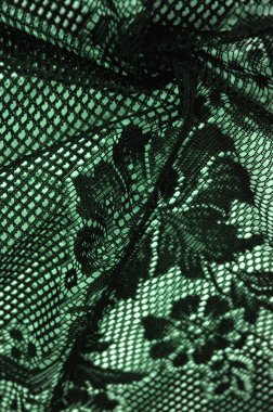 Doku, arkaplan, tasarım, yeşil kadın dantelinden şal, yeşil dantelden örgü, püskül, el örgüsü. Çiçek festivali. Tasarımınız, düğün üçgeniniz, gelinin tebrik kartı..