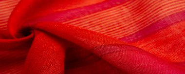Doku, arkaplan, desen, tasarım, sarı çizgili kumaş kırmızı-turuncu, projeleriniz için bu kalın ve parlak kumaş. Çok çeşitli renklerde pek çok yumuşak ovayla