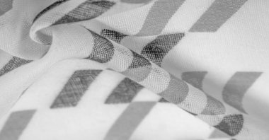 Doku. Geçmişi. Şablon. Siyah geometrik eşkenar dörtgen şekilli beyaz ipek kumaş. karanlık, samur, ebon, müstehcen