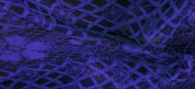 Doku, arka plan, desen. Safir mavi dantel kumaş, mavi ve siyah kumaşın karışımı. Lacivert, safir, gök mavisi, homo.