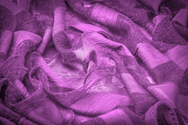 Textur Bakgrund Design Ljus Transparent Silke Tyg Magenta Färger Soft — Stockfoto