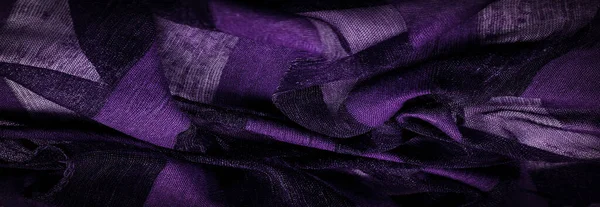 Textur Bakgrund Design Ljus Transparent Silke Tyg Violett Färg Soft — Stockfoto