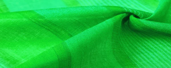 Текстура Фон Візерунок Дизайн Зелена Тканина Білими Смугами Смілива Яскрава — стокове фото
