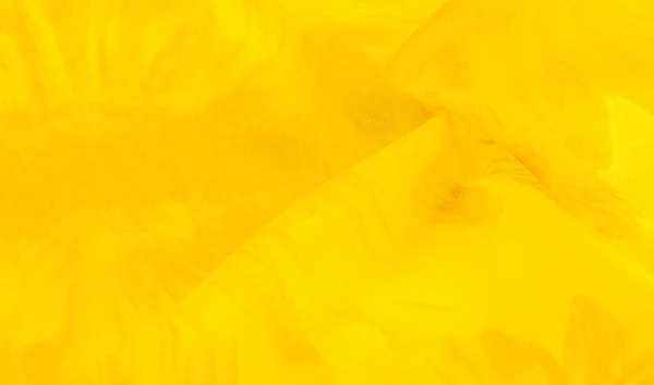 Pozadí Textura Žluté Hedvábí Tkaniny Malovanými Luční Květy Barvy Mezi — Stock fotografie