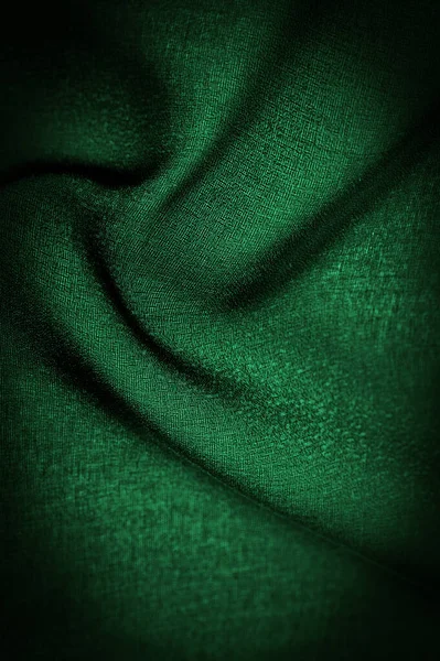 Textura Fondo Seda Gasa Verde Oscuro Tejido Suave Transparente Con —  Fotos de Stock