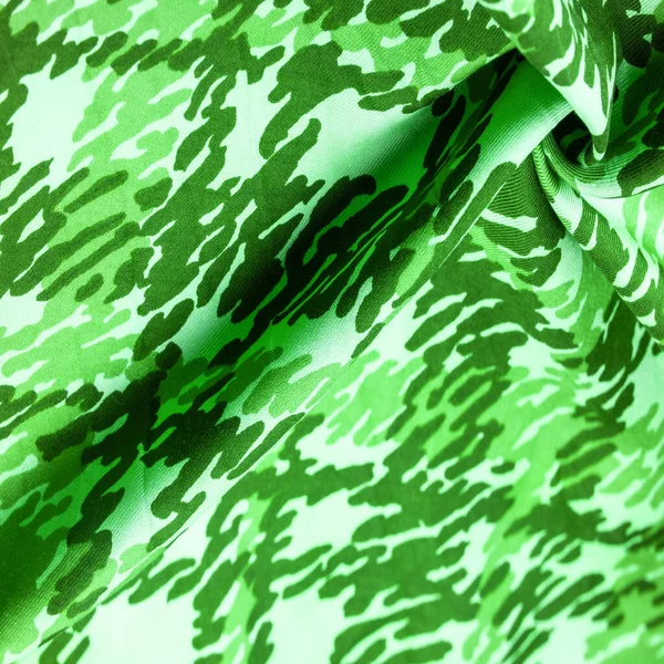 Achtergrond Ontwerp Textuur Groene Zijde Stof Abstractie Copyright Print Militaire — Stockfoto