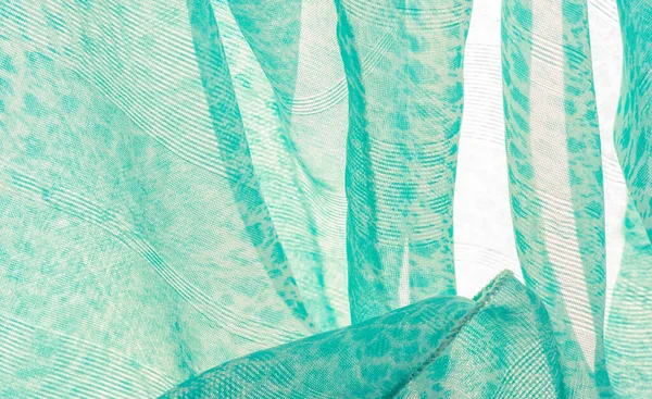 Texture Background Pattern Green White Silk Fabric Textile Its Properties — Stock Photo, Image