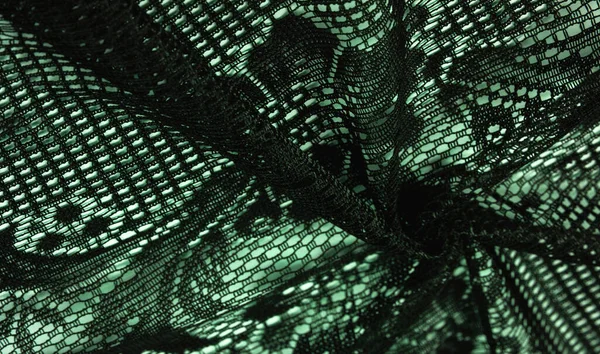 Texture Sfondo Design Scialle Pizzo Femminile Verde Uncinetto Pizzo Verde — Foto Stock