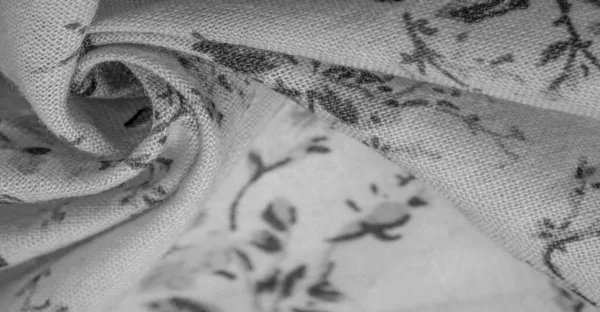 Doku Arkaplan Desen Çiçek Desenli Beyaz Pamuk Kumaş — Stok fotoğraf