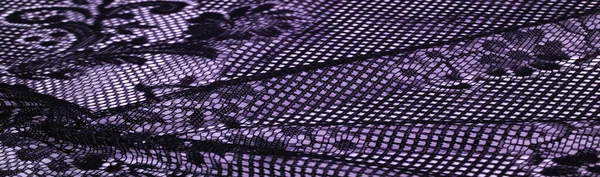 Текстура Фон Дизайн Хустка Блакитного Жіночого Мережива Гачком Чорного Мережива — стокове фото