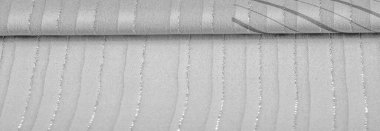 Tasarım arka plan dokusu, Lurex çizgili siyah beyaz kumaş, taze ve rahat bir stil için mükemmel..