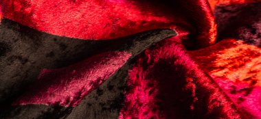 Doku, arkaplan, desen, tasarım, kırmızı sarı kadife kumaş, yoğun ipek kumaş, pamuk veya naylon bir tarafı kalın kısa.