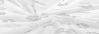 Doku, arkaplan, zemin bağlam, sevgi, folyo alan, dudak izi olan siyah beyaz ipek kumaş.