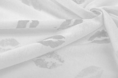 Doku, arkaplan, zemin bağlam, sevgi, folyo alan, dudak izi olan siyah beyaz ipek kumaş.